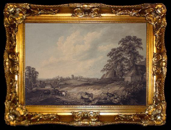 framed  Thomas Hearne View in Suffolk, ta009-2